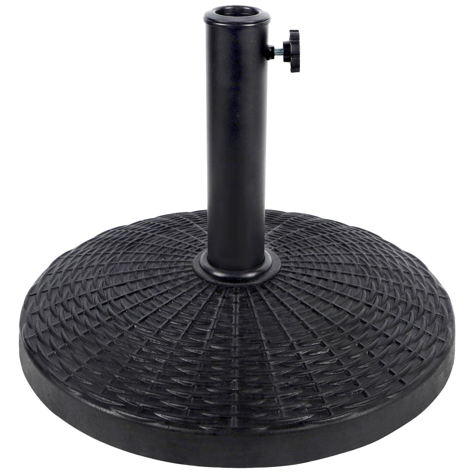 Blissun 22 lbs heavy duty umbrella base stand for stable outdoor seating areas.