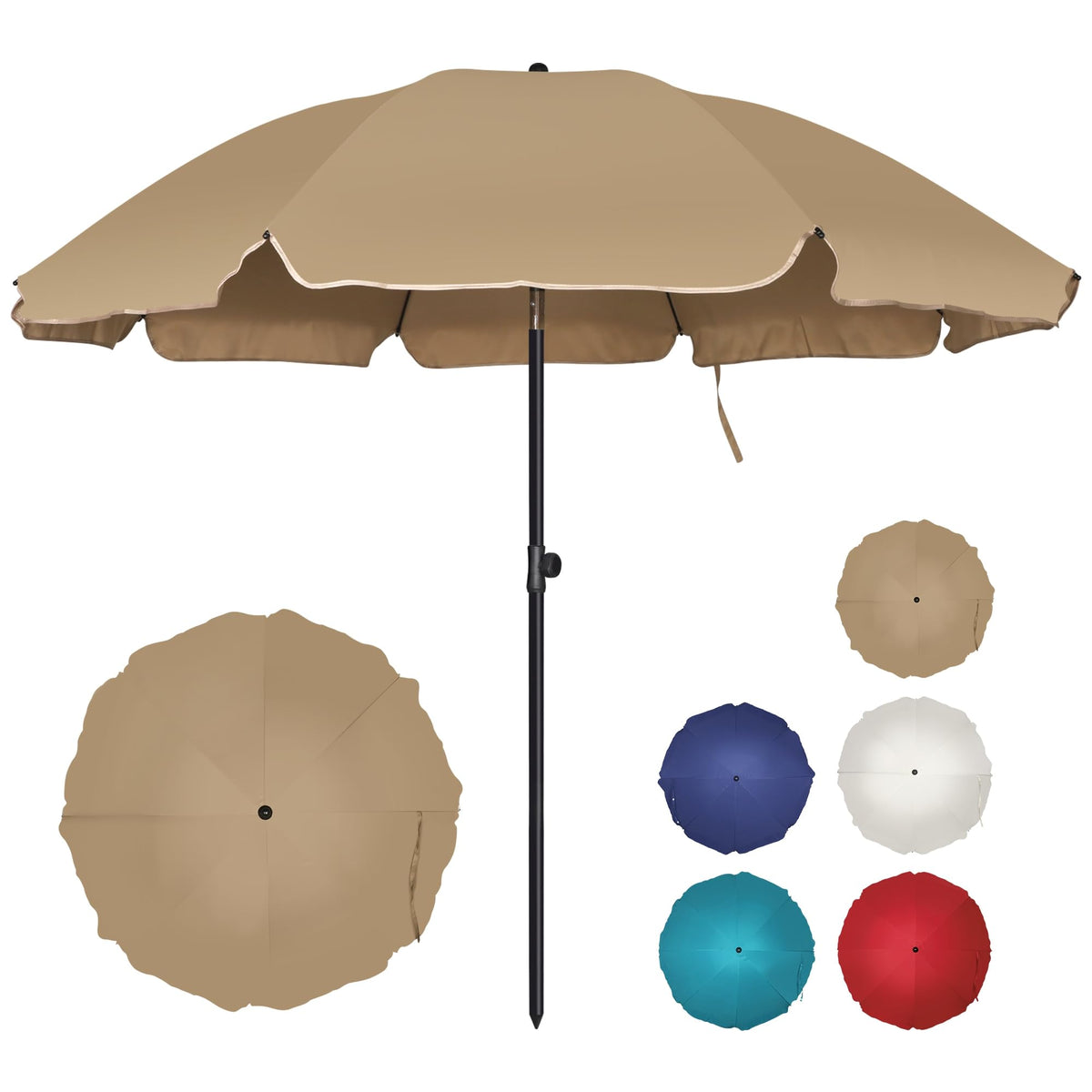 Blissun 6.5ft patio umbrella full view shading patios and gardens