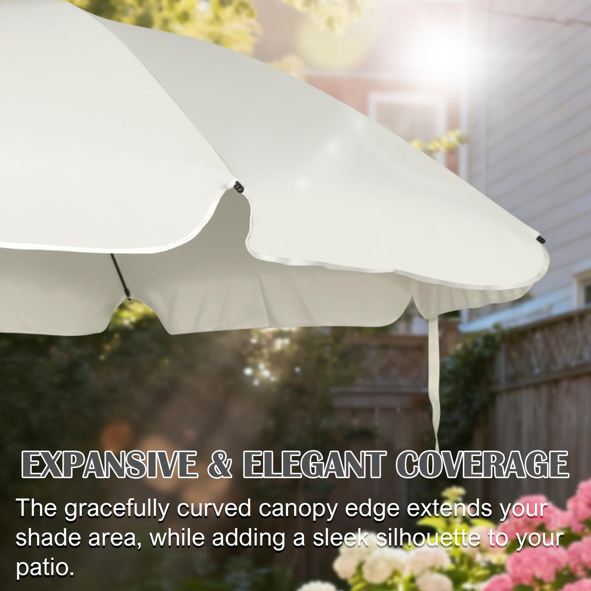 Blissun 6.5ft umbrella height adjustment knob enabling table shade customization.