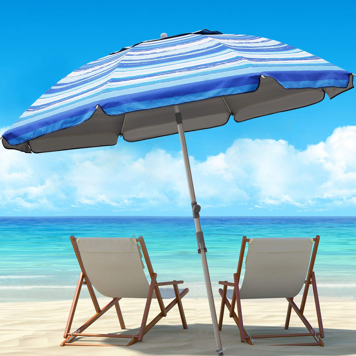Blissun aluminum top pole provides durable support for the canopy.