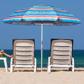 Blissun rainbow canopy delivers vibrant beach style with practical shade.