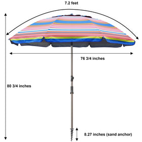 Blissun 7.2' umbrella tilt pole for sun-tracking shade