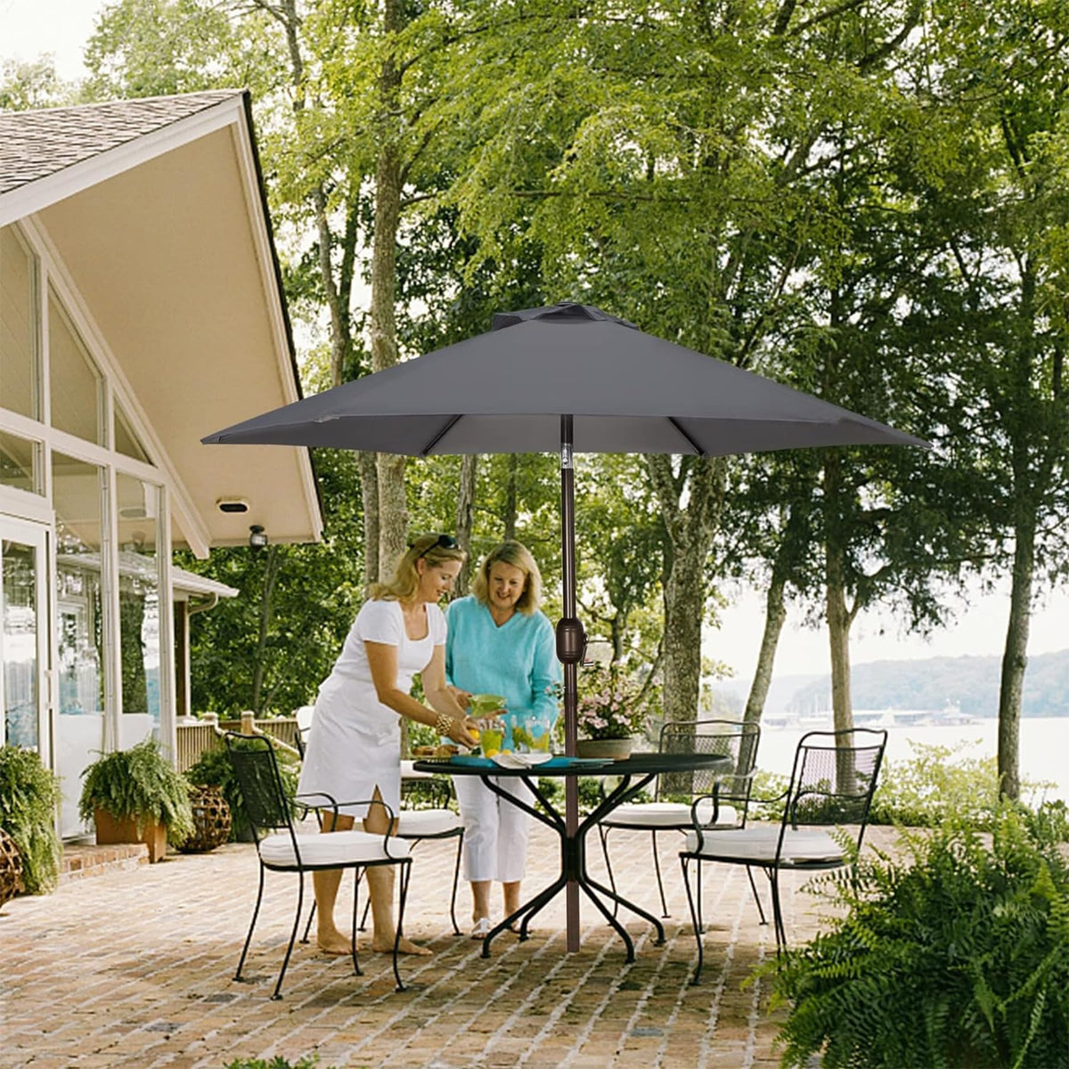 Blissun vented canopy promotes airflow during hot afternoons.
