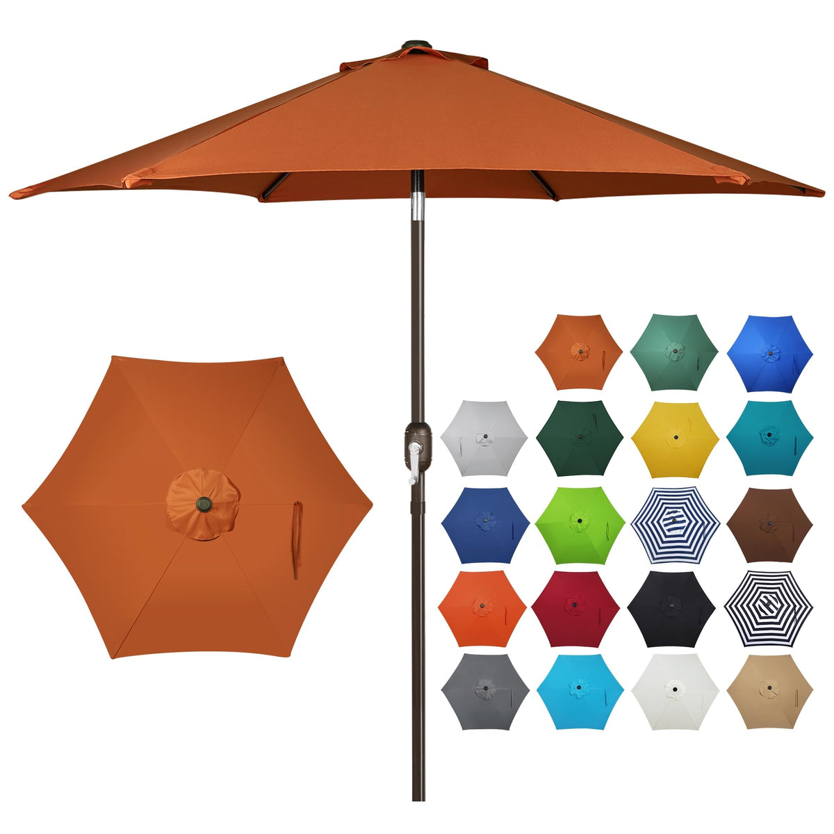 Blissun 7.5 ft patio umbrella with tilt crank for easy shading.