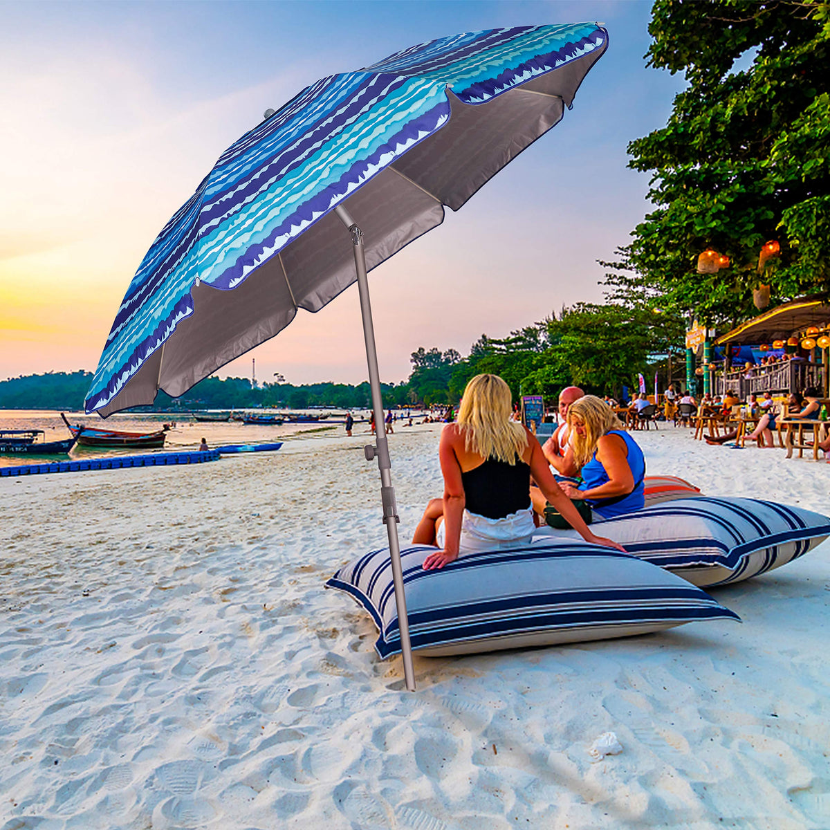 Blissun carry bag simplifies transport and quick setup at the beach.