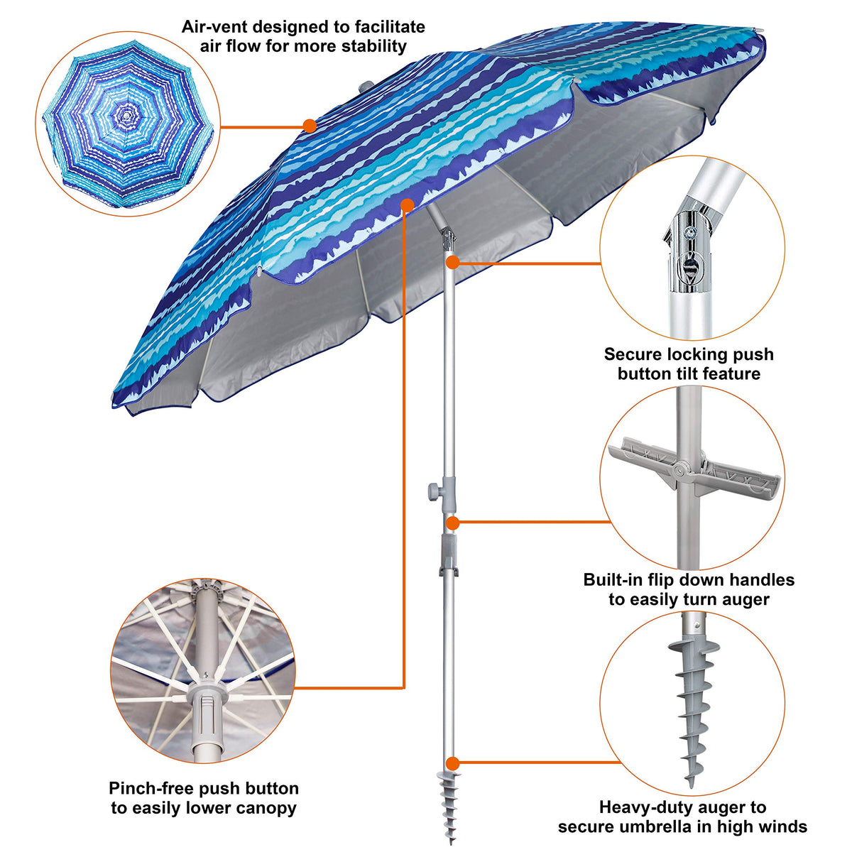 Blissun tilt-pole design lets you chase the sun with ease.