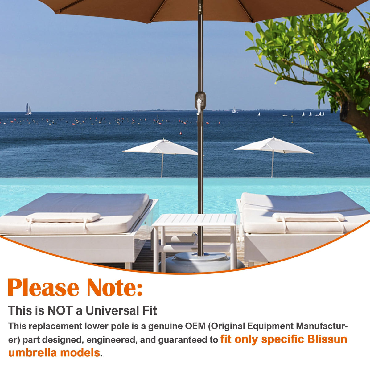 Bronze powder-coated Blissun pole with decorative texture finish.