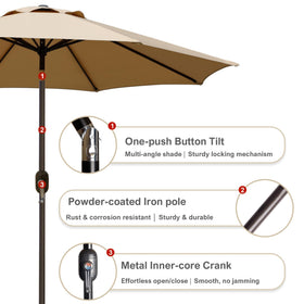 Blissun crank opening system enabling easy setup.