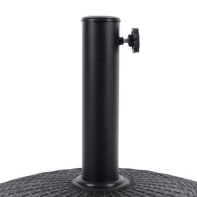 Blissun decorative black finish base keeps a stylish look year-round.