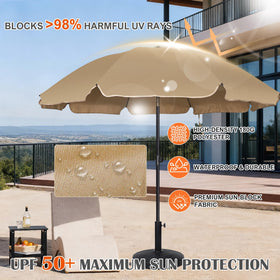 Blissun fiberglass ribs provide flexible support in breezy conditions