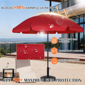 Blissun fiberglass ribs provide flexible strength and wind resistance.