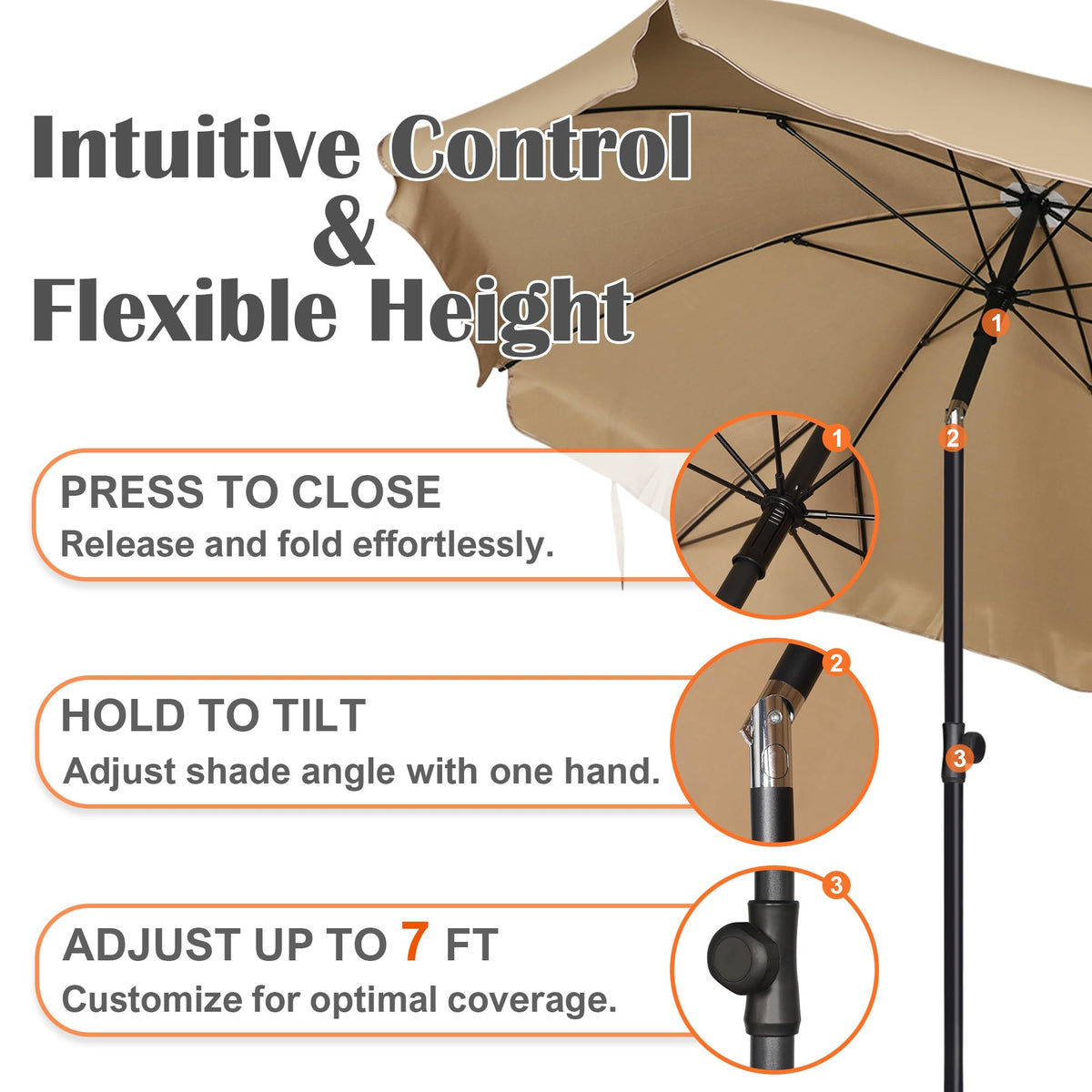 Blissun height adjustment knob lets you set shade height