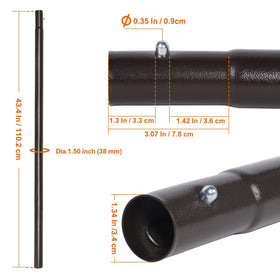 Close-up of Blissun lower pole installation showing simple replacement.