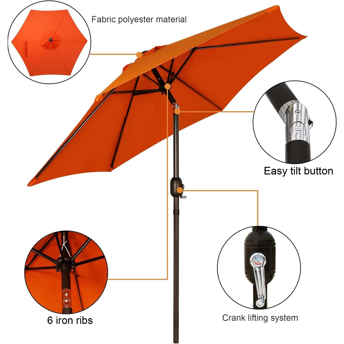 Blissun push-button tilt-crank allows quick shade adjustment.