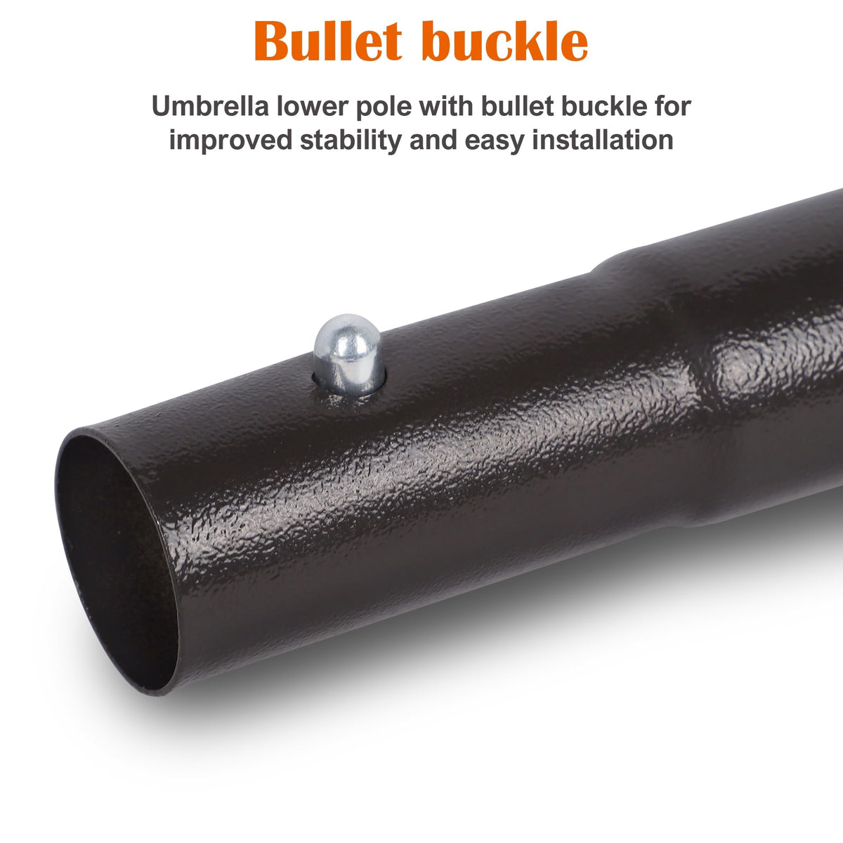 Unboxed Blissun replacement pole highlights rust-resistant aluminium.