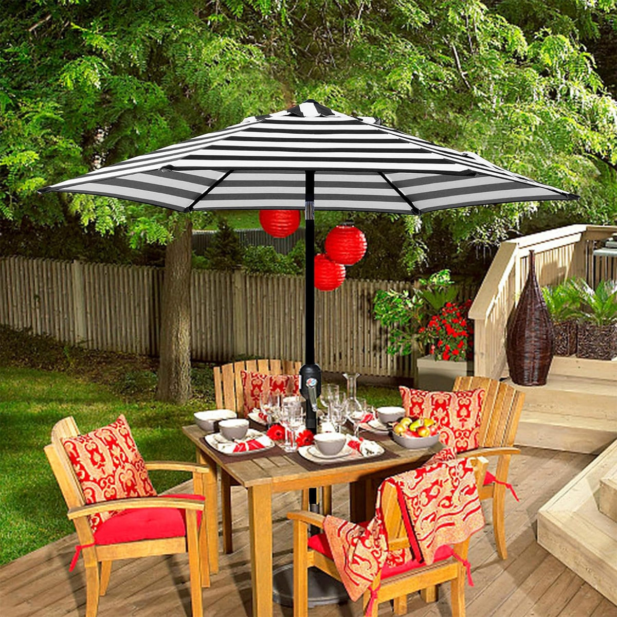 Blissun restaurant patio setup suitable for home or business spaces.