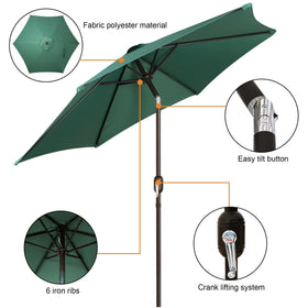 Blissun Seaglass umbrella crank tilt for adjustable shading throughout the day.