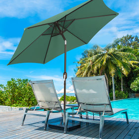 Blissun Seaglass umbrella outdoor use creates a comfortable shaded area.