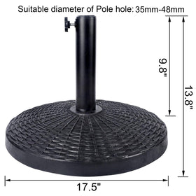 Blissun umbrella base with adjustable piston enables versatile patio umbrella sizing.