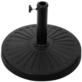 Blissun base with easy setup knob enabling tool-free pole securing.