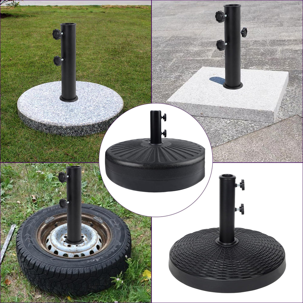 Blissun umbrella base installation steps guide secure mounting