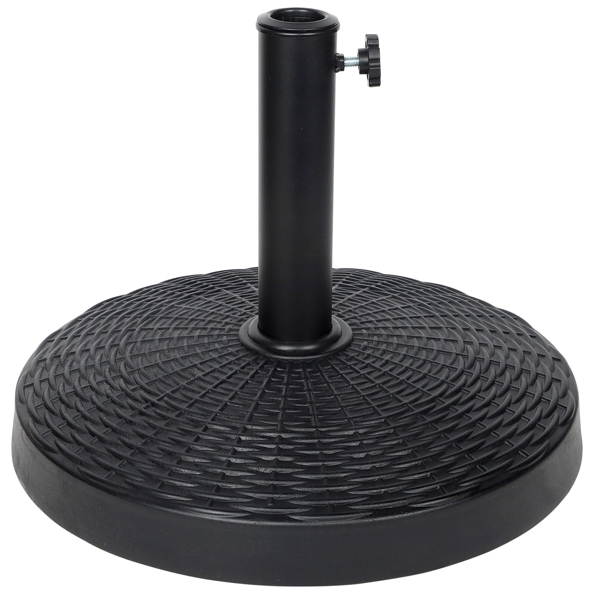 Blissun resin umbrella base provides durable outdoor stability for patios.