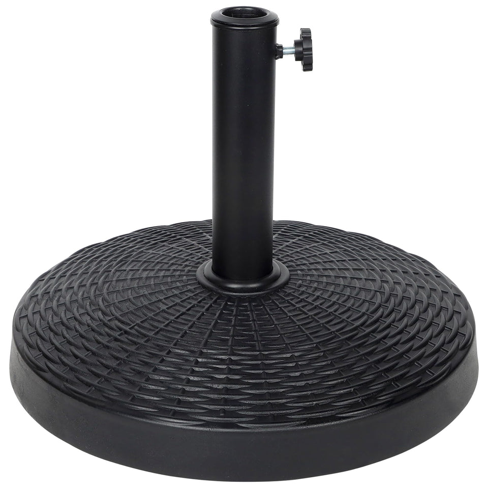 Blissun resin umbrella base provides durable outdoor stability for patios.