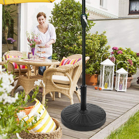 Blissun base featuring sleek black finish to complement modern outdoor spaces.