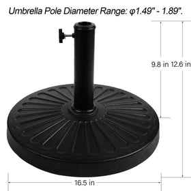 Blissun base with universal pole-fit adapters for versatile umbrella compatibility.