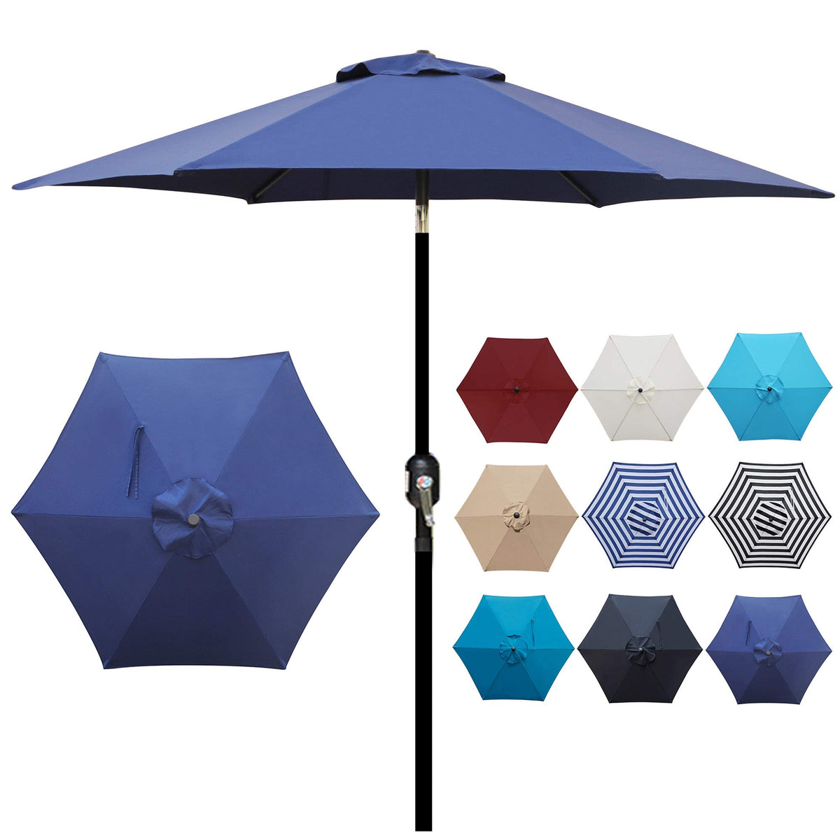 Blissun 7.5 ft canopy diameter provides shade for outdoor tables