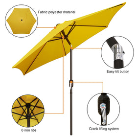 Blissun umbrella powder-coated pole and ribs provide sturdy support for lasting outdoor shade.