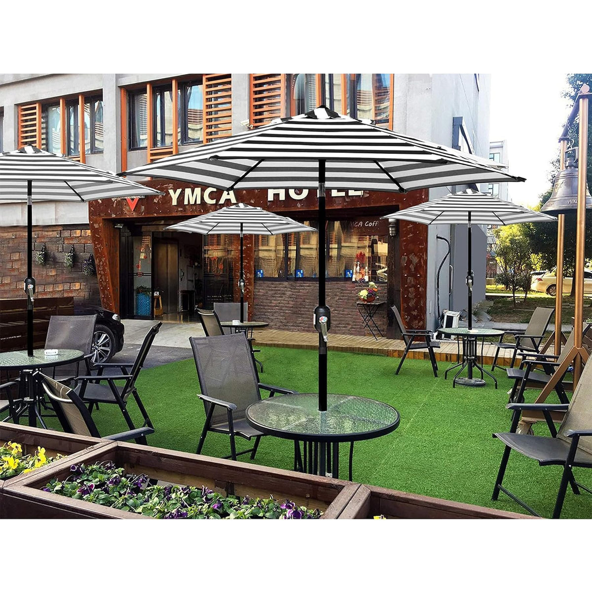 Blissun vented canopy top promotes airflow in hot weather.