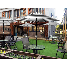 Blissun vented canopy top promotes airflow in hot weather.