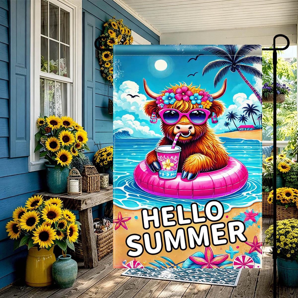 BlissYard double-sided garden flag ensures visibility from both sides