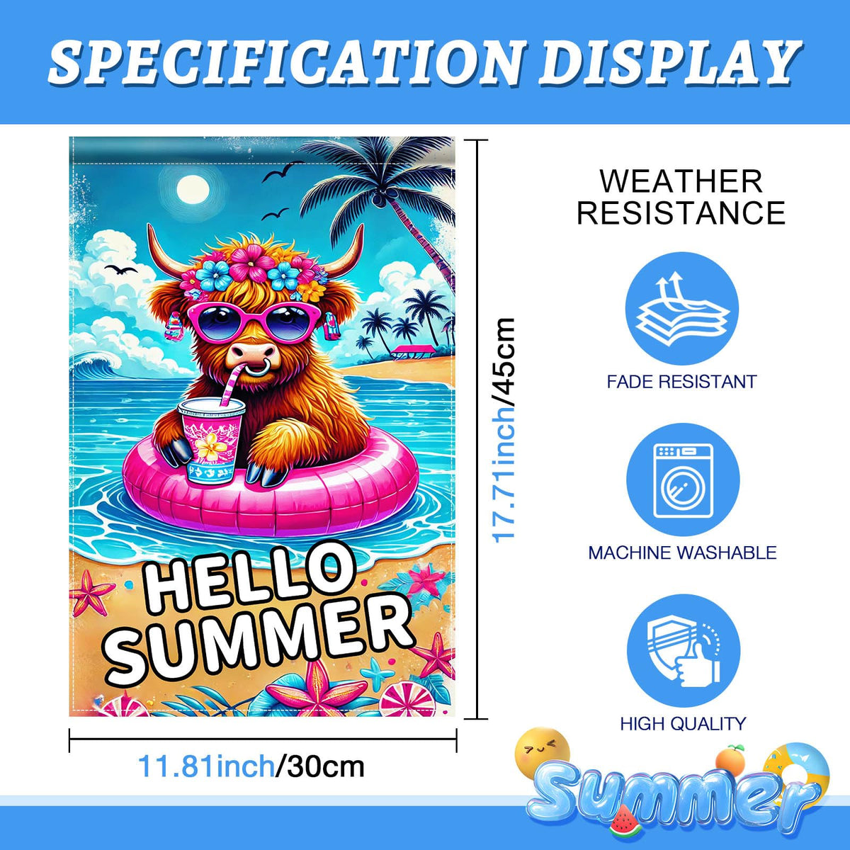 BlissYard tropical-theme flag brings beach vibes to your garden