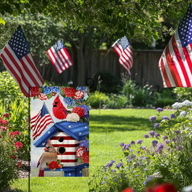 BLKWHT 4th of July Flag adds patriotic flair to outdoor spaces.