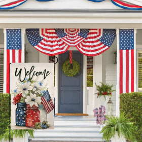 BLKWHT burlap garden flag two-layer weather resistant durability.
