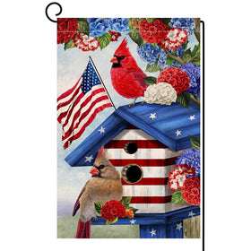BLKWHT Cardinal Bird Garden Flag for 12x18 porch decor with seasonal color.