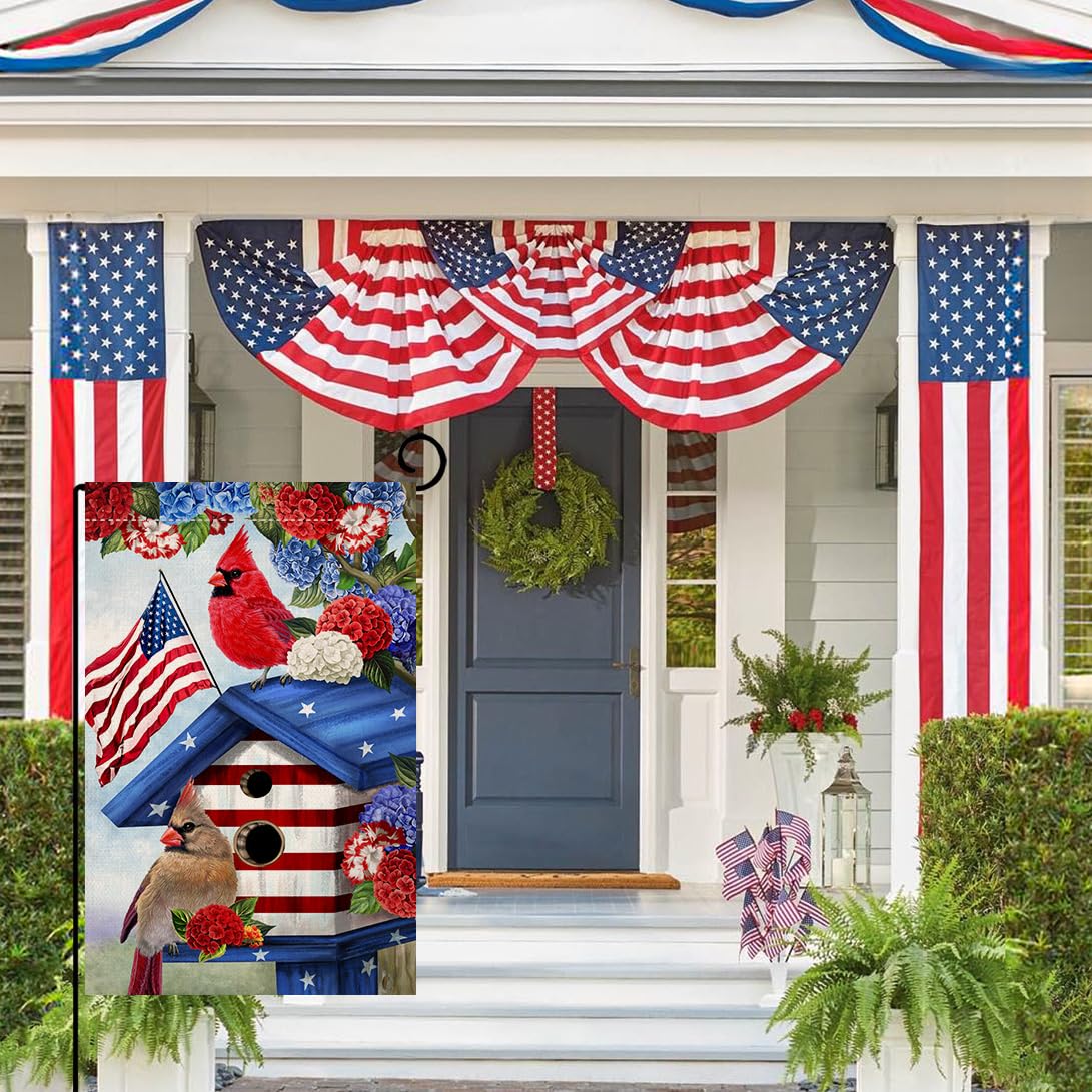 BLKWHT Double-Sided Burlap Flag displays pattern clearly from indoors or outdoors.