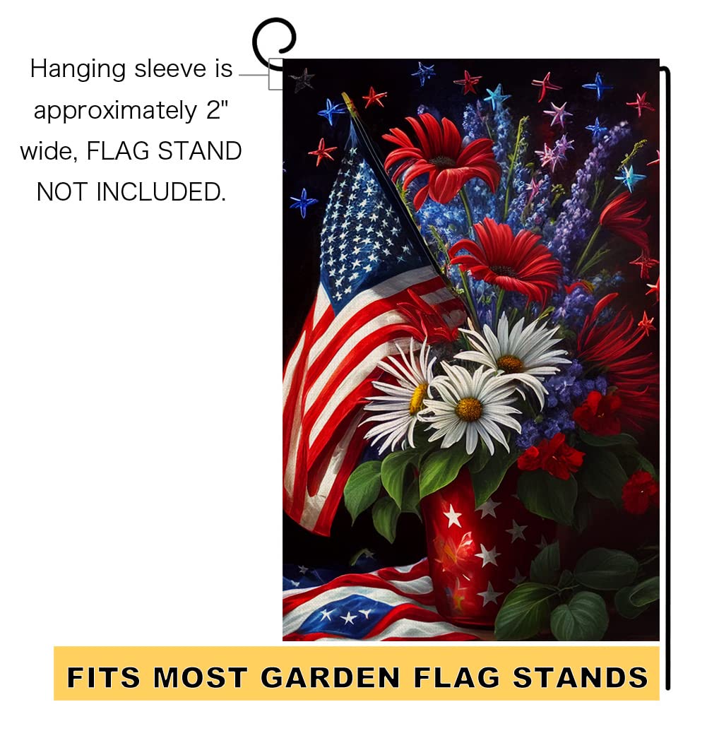 BLKWHT double-sided flag boosts curb appeal during the 4th.