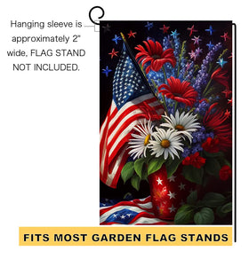 BLKWHT double-sided flag boosts curb appeal during the 4th.