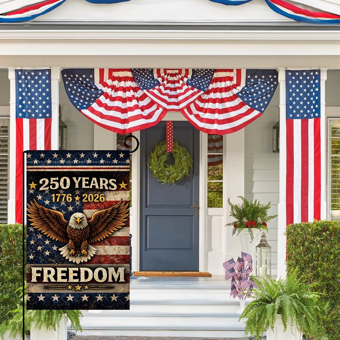 BLKWHT double-sided burlap flag, visible from both directions on your porch