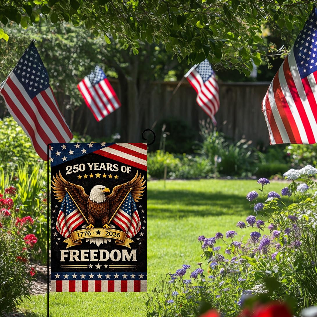 BLKWHT double-sided print on burlap garden flag for outdoor use
