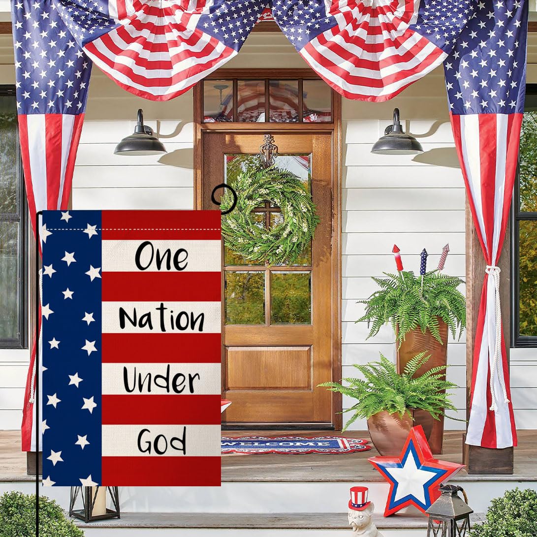 BLKWHT flag back view, double-sided design for versatile porch display