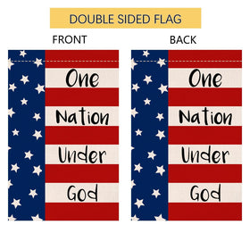BLKWHT One Nation Under God flag close-up stitching for longevity