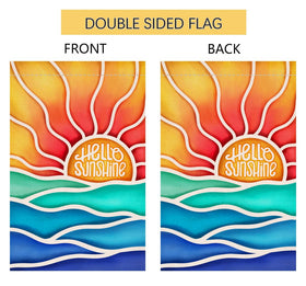 BLKWHT Hello Sunshine flag eases porch display with welcoming vibe