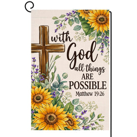 BLKWHT Summer Sunflowers garden flag 12x18 adds curb appeal for outdoor spaces.
