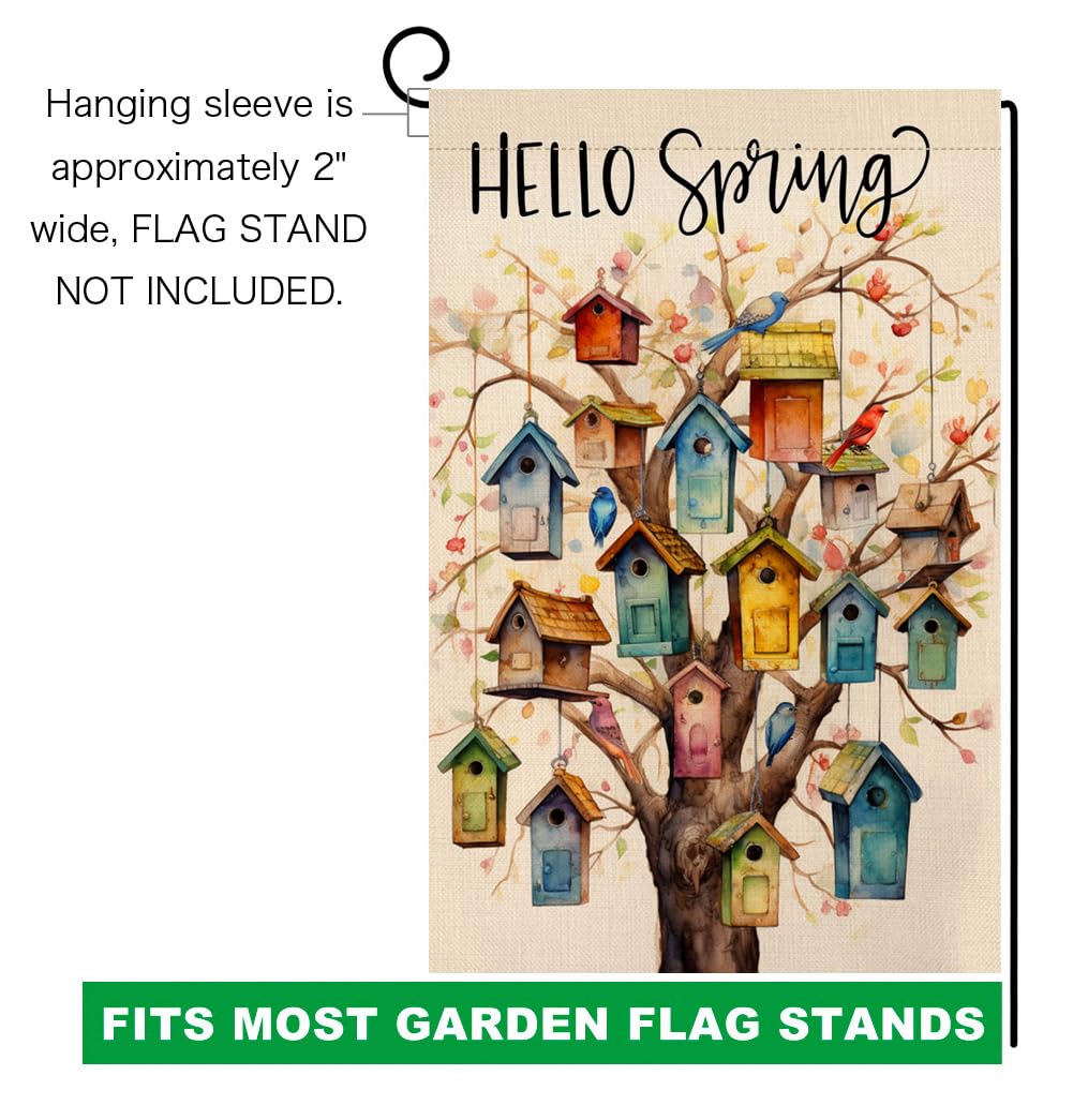 BLKWHT outdoor flag with floral motif, durable burlap for long lasting use