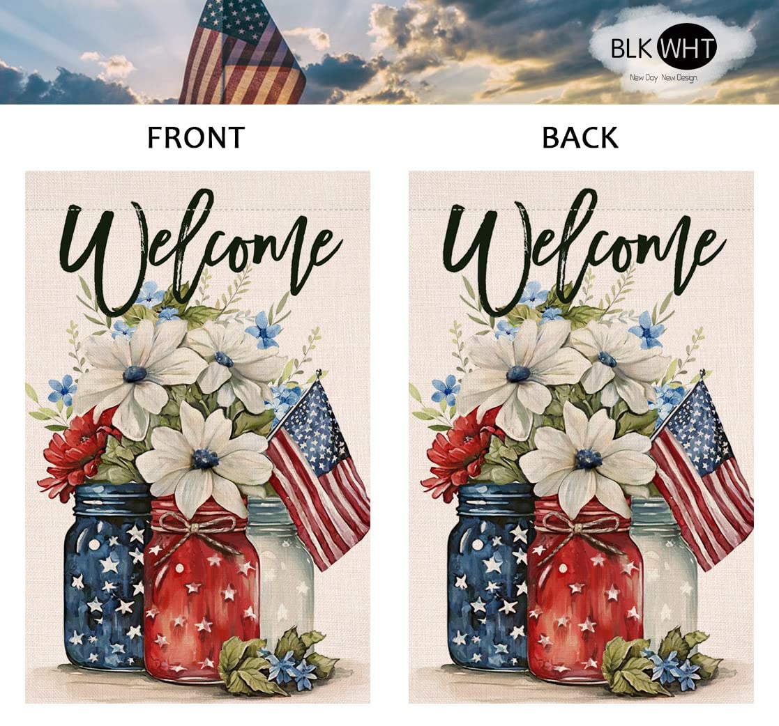 BLKWHT Outdoor flag material demonstrating weather resistance for long-lasting display.