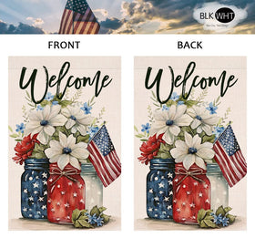 BLKWHT Outdoor flag material demonstrating weather resistance for long-lasting display.